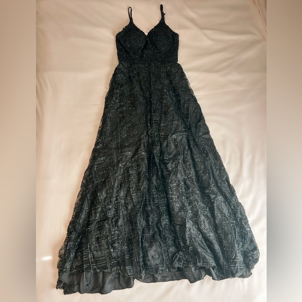 CLARISSE Black Glitter A-Line Dress – Size 2